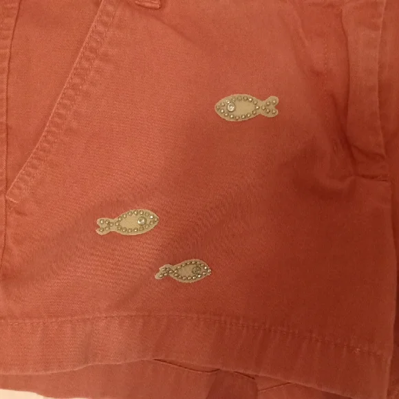 Women's Coral Shorts with Fish Embroidery J Crew - Picture 2 of 7